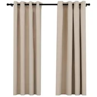 VidaXL Verdunkelungsvorhang Ösen 140 x 175 cm beige 2