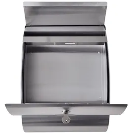 vidaXL Briefkasten Edelstahl silber