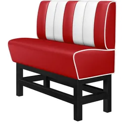 Diner Hochbank | Rot | B:H 140 x 133 cm | Gestreift | Leder | American Diner Möbel, American Hochbank, Thekenbank