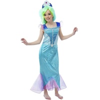 Das Kostümland Kostüm Meerjungfrau Ozeana Kostüm für Mädchen - Schönes Nixen Kleid mit Diadem für Kinder 98/104