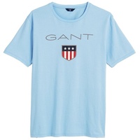GANT Jungen T-Shirt - Teen Boys SHIELD Logo, Kurzarm, Rundhals, Baumwolle, uni Blau (Capri Blue) 176