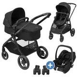 Maxi-Cosi 3-in-1 Kombi-Kinderwagen-Set Zelia3 inkl. Babyschale CabrioFix i-Size & Adapter, 22 kg - Black