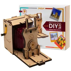 JollyLook DIY Pinhole SQUARE Sofortbildkamera Bausatz zur Selbstmontage, Naturholz
