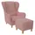 Supellex Ohrensessel Sofia Textil 92 x 68 x 95 cm Rosa mit Hocker