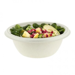 PuntoQPack 600 Stk. Wasserdichte BIO ECO 750cc Faser-Salatschüssel Ref CPF017