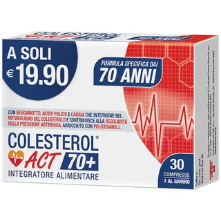 Colesterol ACT 70+ Integratore Alimentare 30 g Compresse