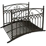 Garden Pleasure Teichbrücke YASUR Metall dunkelbraun gebogen 136,0 x 91,0 cm