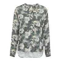 CAMEL ACTIVE Schlupfbluse mit Stehkragen in Khaki Grau |
