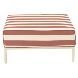 Oviala Gestreifter Pouf modulare Gartenmöbel orange