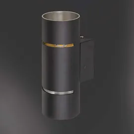 WOFI Wandlampe Wandleuchte Spotlampe LED Wohnzimmer Spiegel Leuchte mit up down Funktion, Metall schwarz, 1x led 1x 9W 1x 800 lm, HxB 20x8 cm