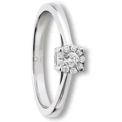 Silberring ONE ELEMENT "Zirkonia Ring aus 925 Silber" Gr. 52, silber, Fingerringe, Damen, 52,mit Zirkonia, Silber 925 (Sterlingsilber), Damen Silber Schmuck