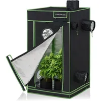 Growzelt 200 x 200 x 200 cm, Indoor Grow tent, schwarz grün, Homegrow, Growschrank, Pflanzenzelt - Highwerk