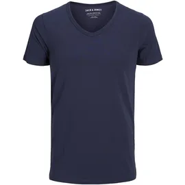 JACK & JONES T-Shirt Basic V-Neck in blauem Navy-L