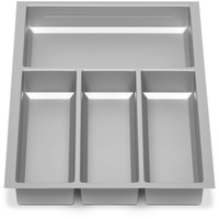 SO-TECH® Besteckeinsatz ORGA-BOX VI für Nobilia ab 2013, Pronorm und Brigitte Küchen, für Korpusbreite 400 mm grau|silberfarben 29.2 cm x 4.9 cm x 47.35 cm