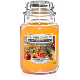 Yankee Candle Duftkerze Großes Glas Exotic Fruits 538 g, oran ge