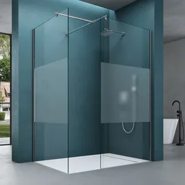 mai & mai Walk-in Duschwand Für Dusche Duschabtrennung 120x120cm mit 2 festen Seitenelementen 8mm Esg-sicherheitsglas in Klarglas & Nano-versiegelung Bremen01ms-t