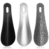 SHENLIU 3 Stück Metall SchuhlöFfel Klein, 10cm Mini Schuhanzieher, Kurz Reise Schuhanzieher Mini Schuhanziehers mit Wandhalterung Edelstahl Schuhhelfer zum Anziehen für Männer Frauen Senioren - 10cm