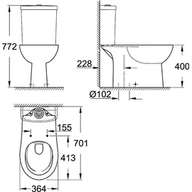 Grohe Bau Keramik Stand-Tiefspül-WC (39429000)