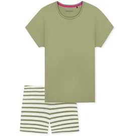 SCHIESSER Shorty Pyjama grün 42