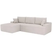 Juskys Eckcouch Cord 3-Sitzer Beige