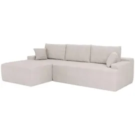 Juskys Eckcouch Cord 3-Sitzer Beige