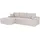 Juskys Eckcouch Cord 3-Sitzer Beige