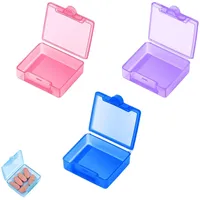 3 Stück Pillendose Klein für Unterwegs, Tablettendose für Unterwegs, Kleine Pillen-Organizer-Box, für Outdoor, Reisen, Camping(Rot+lila+blau)