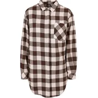 URBAN CLASSICS Oversized Check Flannel Langarmhemd Pink / Brown