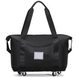 Damen Softside Untersitz Roll-Arbeitstasche Reise Duffel Bag Sport Tote Gym Bag auf 4 Rollen, Schwarz