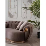 aea Couch Polyester 3-Sitzer + 1-Sitzer + 1-Sitzer Braun