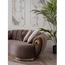 aea Couch Polyester 3-Sitzer + 1-Sitzer + 1-Sitzer Braun