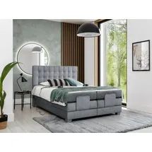 Fun Möbel Boxspringbett Elektrisch Schlafzimmerbett MAXIMA 200x200cm in Stoff Dunkelgrau