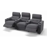 Sofanella 3-Sitzer Stoff BARI, Relaxcouch, Designersofa, Designer Sofa, 3er Couch, Sofagarnitur grau