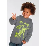 Kidsworld Kapuzensweatshirt "DINO", Jungen, Gr. 104/110, grau (anthrazit), angeraute Sweatware, Obermaterial: 100% Baumwolle.