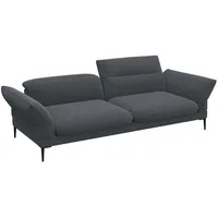 FLEXLUX 3-Sitzer Salino, Funktionssofa, Relaxsofa, Sofa mit Arm- und Kopfteil-Verstellungen, Kaltschaum & Stahl-Wellen schwarz
