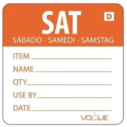 HYGIPLAS Vogue Auflösbare Etiketten Samstag Orange (250 Stück)