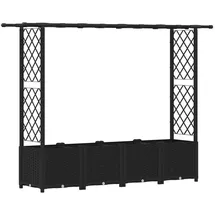 vidaXL Hochbeet mit Rankgitter und Dach 203 x 40 x 138 cm Schwarz