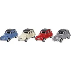 GOKI 12187 1:60 Citroen 2CV, Spritzguss,L= 7,6 cm, Rückzugmotor, sortiert