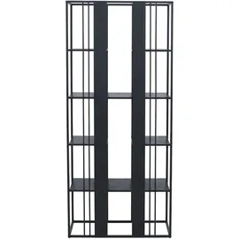 Mendler HWC-P12 Bücherschrank 180 x 80 x 31 cm Schwarz