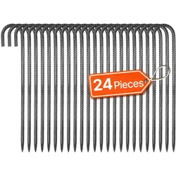 VEVOR 24er Pack J-Typ Bodenanker Erdanker Erdnägel Heringe Zeltheringe 406,4mm