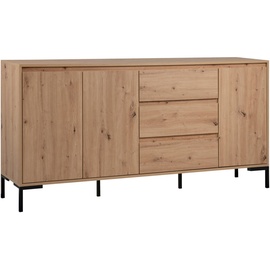 MID.YOU Sideboard Eiche Artisan Holzwerkstoff, 2 Fächer, 3 Schubladen, 170x87x40 cm , Eiche