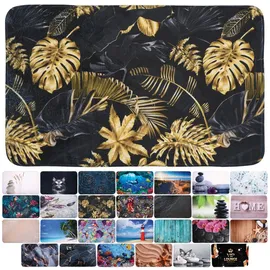 Sanilo Badteppich Golden Leaves goldfarben 50 x 80 cm