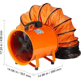 Vevor Bauventilator 367-W-AC-Motor orange