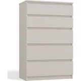 veneti Grosse Kommode Malwa M5 Schrank 5 Schubladen Kaschmir Beige Für Zuhause Für Büro - Beige
