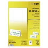 Sigel Tischkarte, Inkjet/Laser/Kopierer, Papier, 185 g/m2, 100 x 60/120 mm, weiß (40 Stück), Sie erhalten 1 Packung á 40 Stück