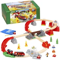 Spielzeug-Feuerwehr BRIO "BRIO WORLD, Feuerwehreinsatz-Rettungs-Set" Spielzeugfahrzeuge bunt Kinder FSC- schützt Wald - weltweit