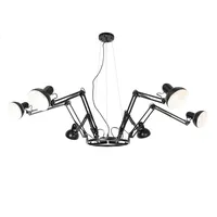 QAZQA Industrie-Hängelampe schwarz 6-flammig verstellbar - Hobby Spinne