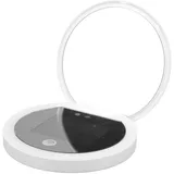 Luqeeg UV-Kosmetikspiegel, Tragbarer Doppelseitiger 2-Fach-Vergrößerungsspiegel mit UV-Kamera, Kompaktes Spiegeldesign für Sonnenschutztests, Wiederaufladbarer 3,8-Zoll-Kosmetikspiegel