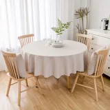 Baumwolle Und Leinen Einfarbig Tischdecke Runde Fleckabweisende Esstisch Outdoor Tischdecken,120cm,hellgrau