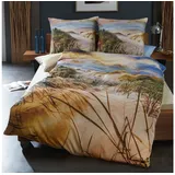 Kaeppel Bettwäsche Mako Satin in 135x200 + 80x80 cm 75946 Dünen Strand, Mako-Satin, 2 teilig, mit Reißverschluss, waschbar bis 60°, trocknergeeignet bunt